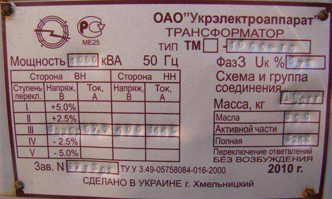 Расшифровка наименований трансформаторов и генераторов