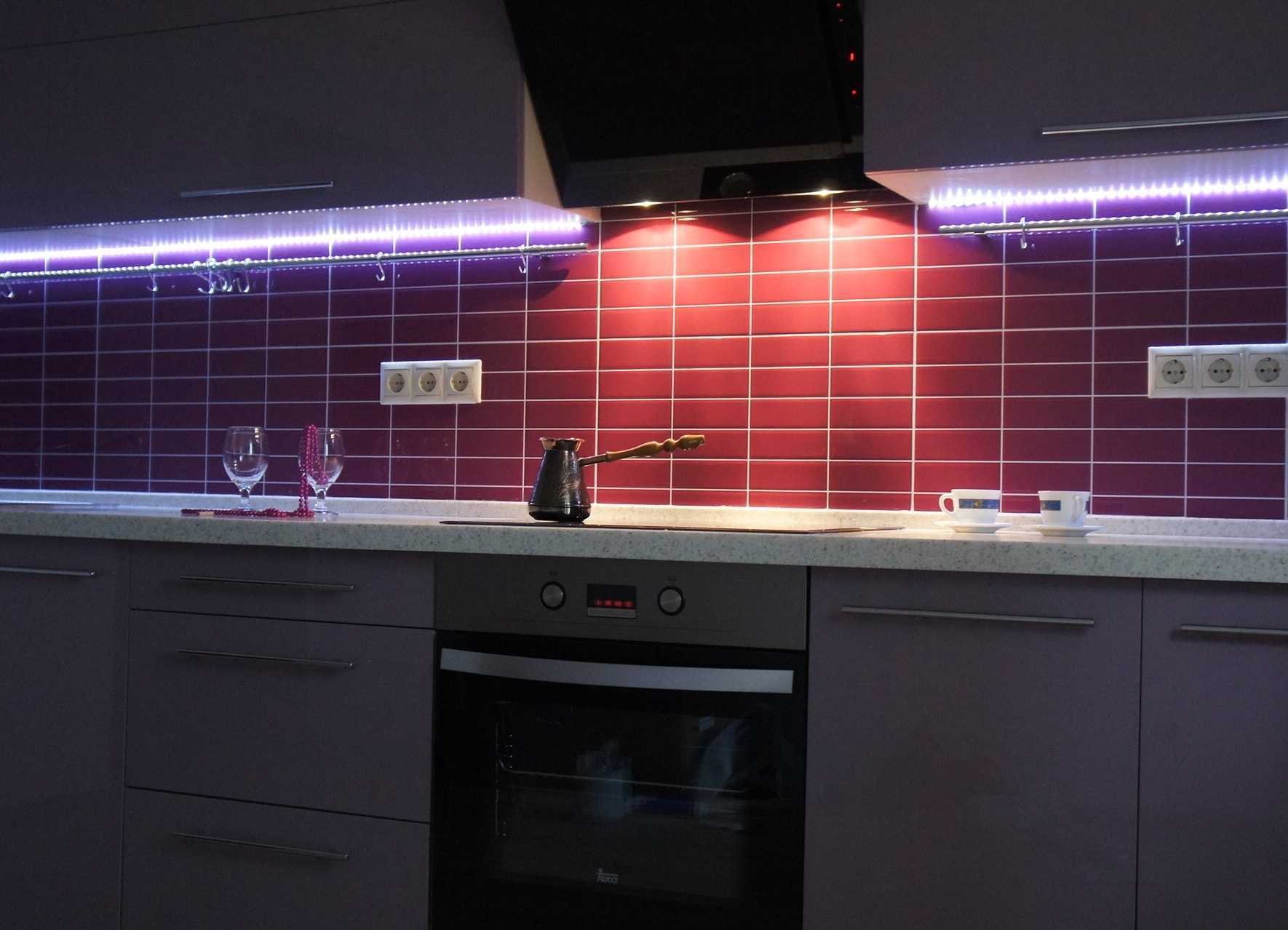 Led-подсветка для кухни: достоинства и недостатки, установка светодиодной ленты на гарнитур