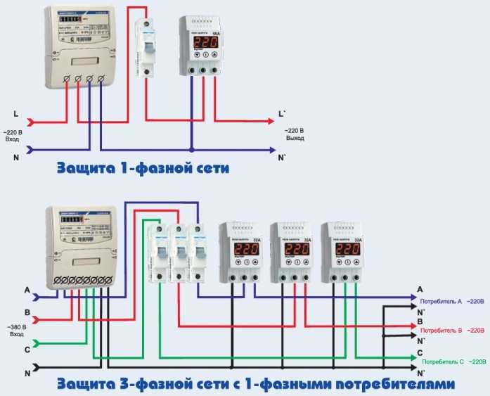 Реле контроля напряжения 1 фазное схема подключения - все про электрику