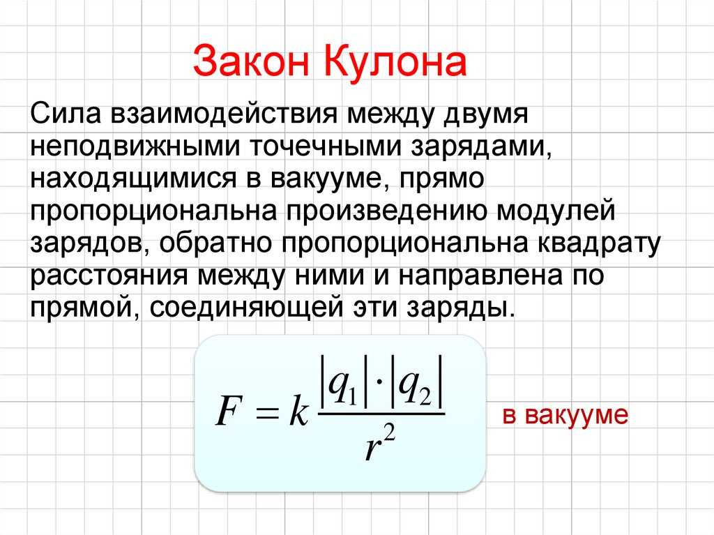 Закон кулона: формулировка, определение, формула