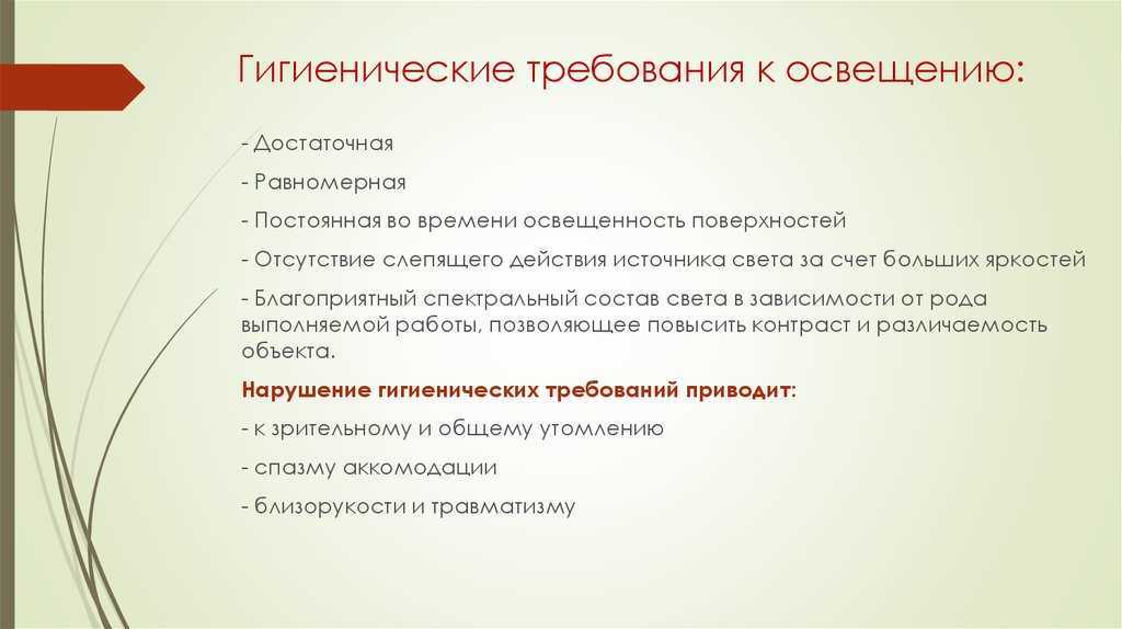 Санитарные требования к освещению в медицинских организациях