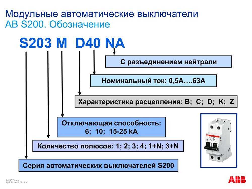 Автоматический выключатель. внутреннее устройство, характеристики.
