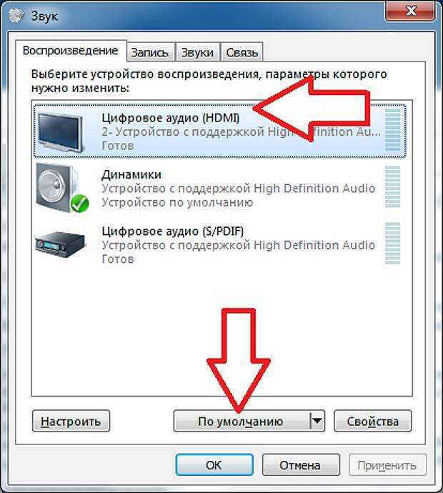 Почему при подключении ноутбука к телевизору через hdmi звук идет с ноутбука
