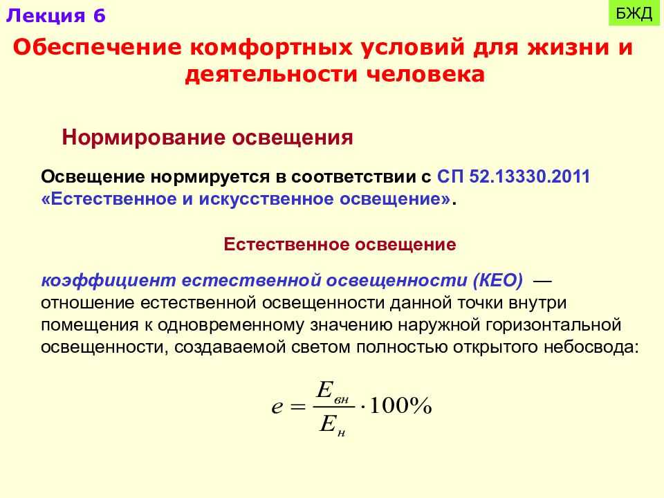Качественные показатели освещения — нормируемые показатели количества света