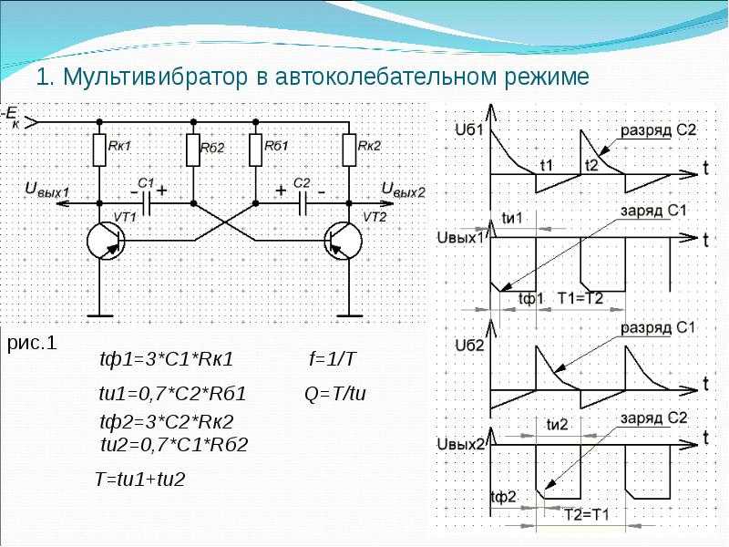 Мультивибратор на транзисторах с регулируемой частотой схема