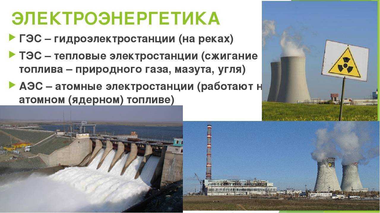 Виды электростанций