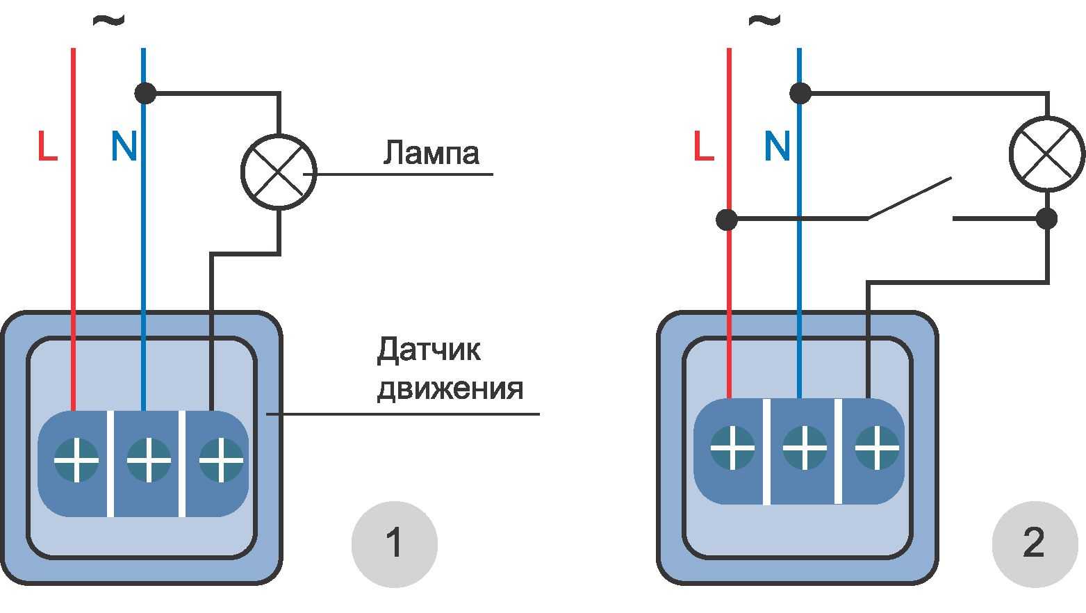 Схема подключения датчика движения для освещения (в том числе с выключателем) + инструкции
схема подключения датчика движения для освещения (в том числе с выключателем) + инструкции