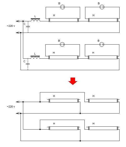 Светодиодные лампы т8 схема подключения