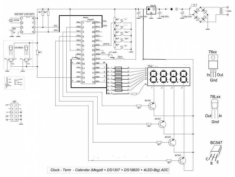 Самодельные часы с анимацией на atmega8. часы на atmega8 и семисегментном индикаторе