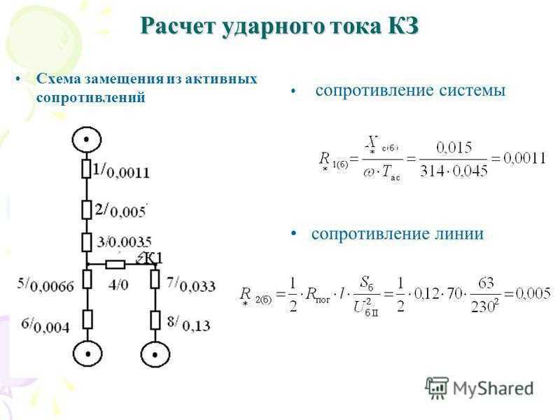 Расчет ударного тока кз в сети свыше 1 кв