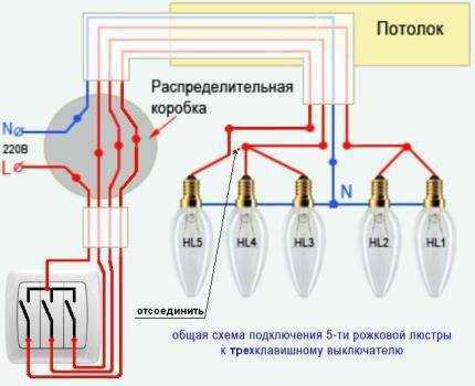 Подключение трехклавишного выключателя в блоке с розеткой и без нее.