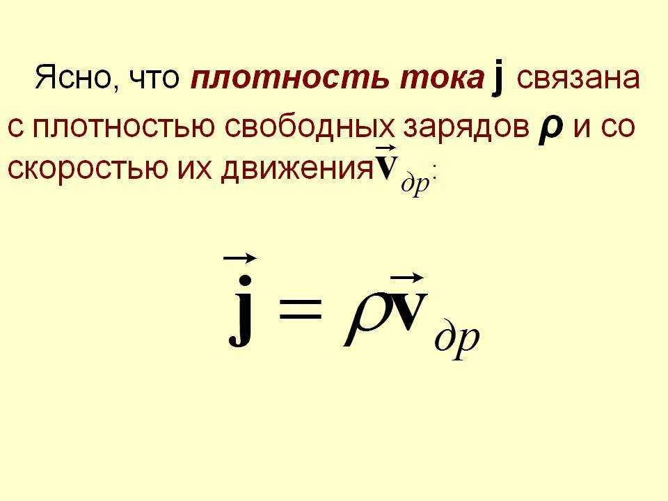 Что такое ток плотность тока в электрической цепи