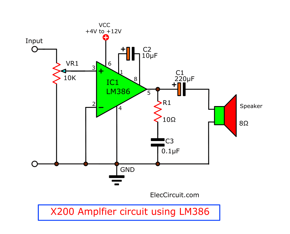Lm386n усилитель класса ав для низких напряжений питания.