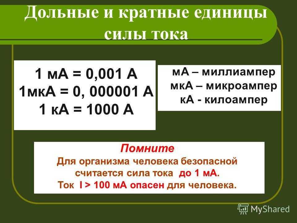 Как перевести миллиамперы в амперы и наоборот
