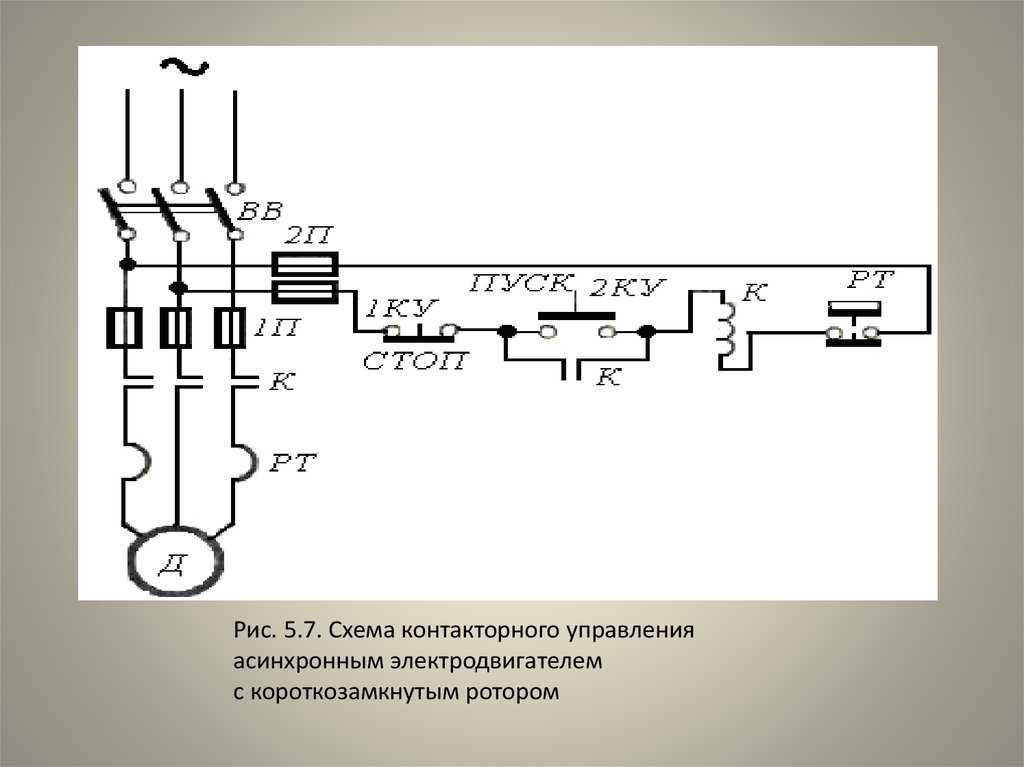 Схема управления асинхронным двигателем с короткозамкнутым ротором | электрикам