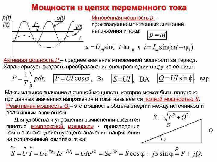 Что такое активная и реактивная мощность переменного электрического тока?