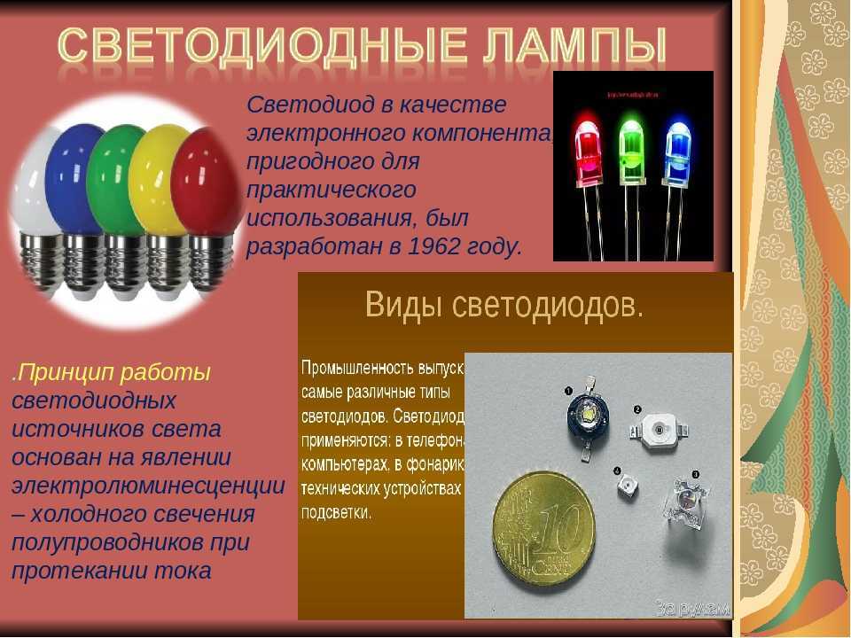 Светодиод: принцип работы, виды, маркировка и технические характеристики (размеры, тип устройства)