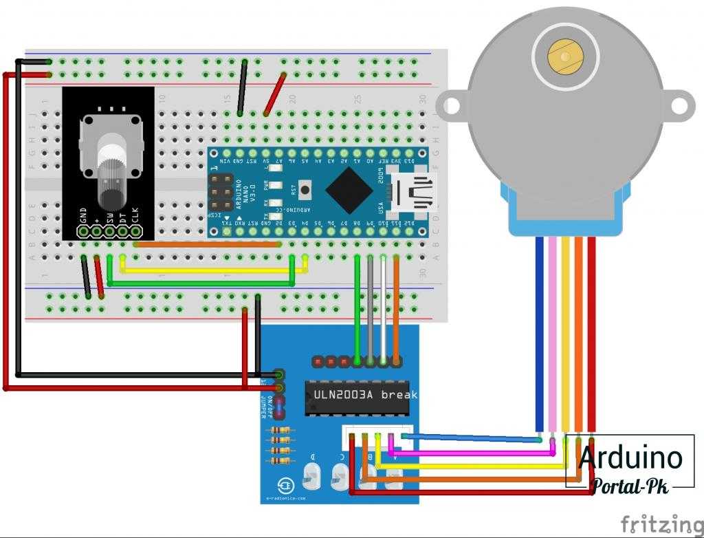 28byj-48 stepper motor with uln2003 driver and arduino tutorial