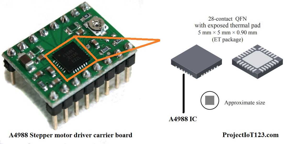 A4988 stepper motor driver with arduino tutorial (4 examples)