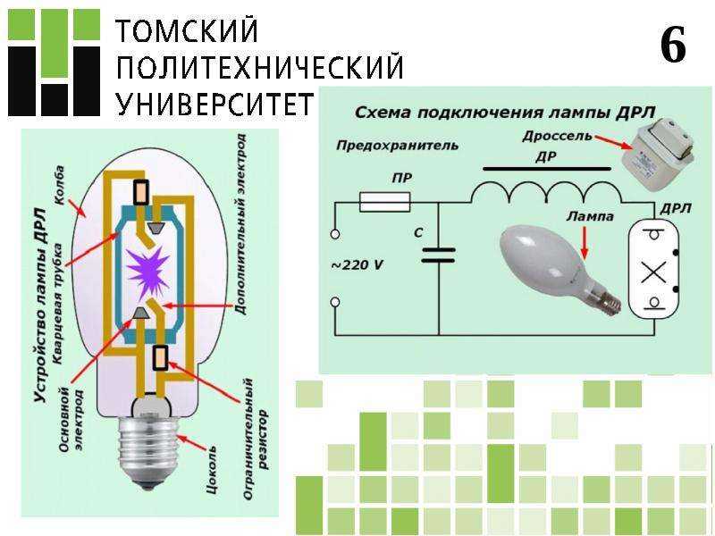 Лампа дрл: технические характеристики и схемы подключения