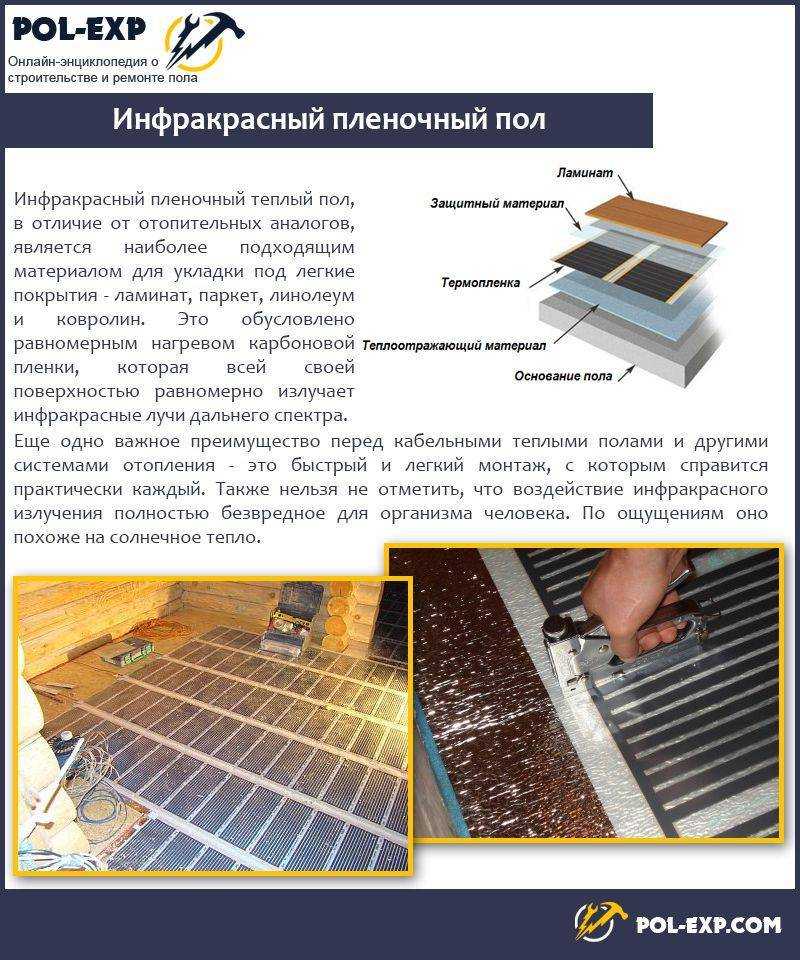 Выбираем пленочный теплый пол (инфракрасный): виды, безопасность, монтаж, производители