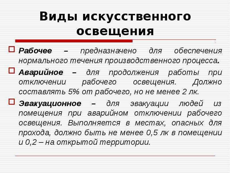 Что такое естественное освещение помещений