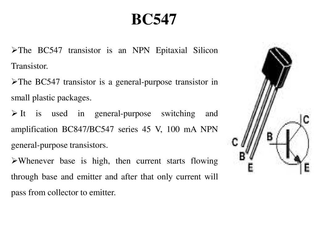 Транзистор bc547 аналоги, datasheet на русском, параметры, схема