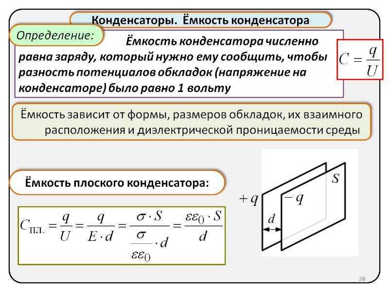 Последовательное и параллельное соединение конденсаторов (ёмкостей)