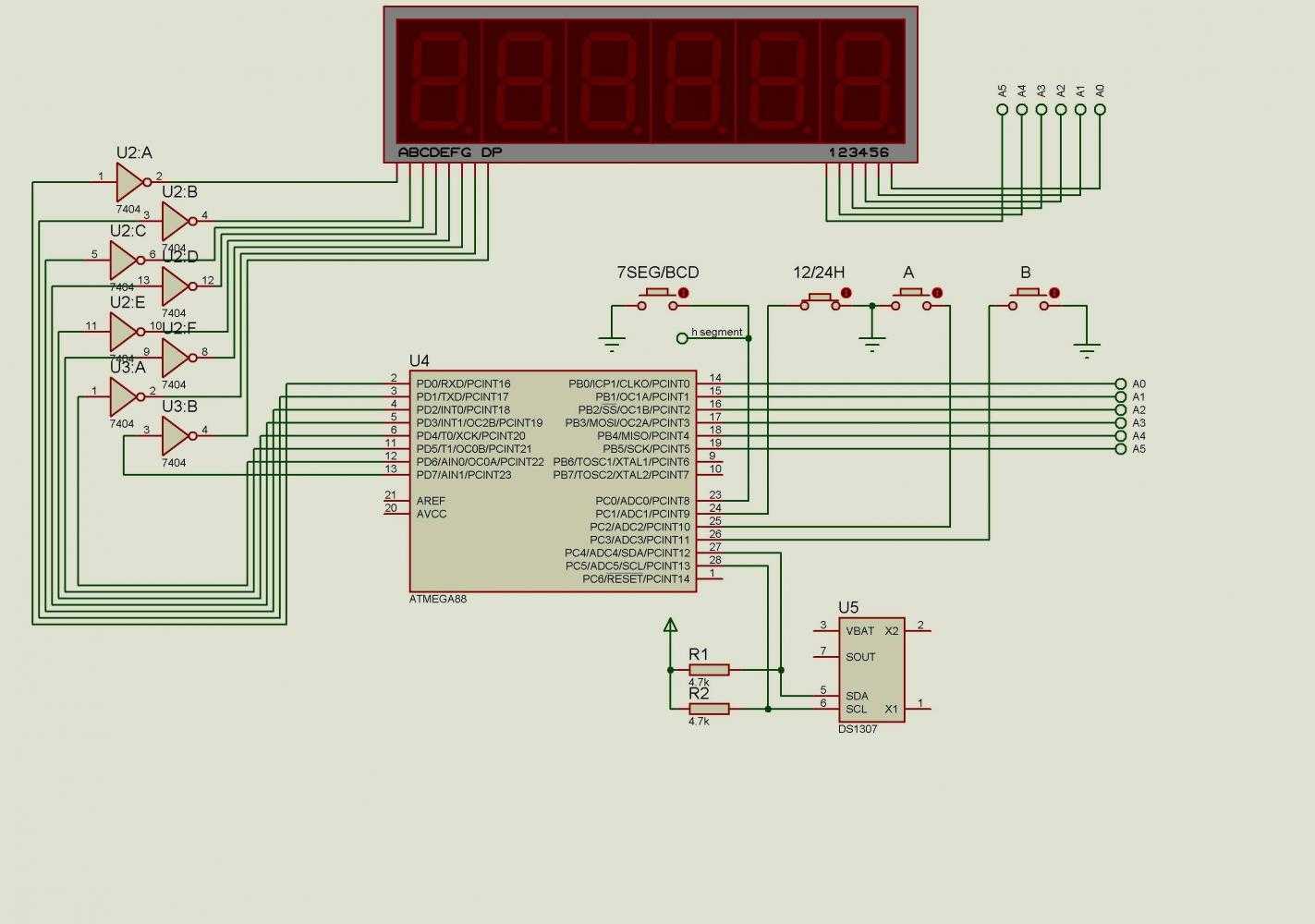 Простые часы на микроконтроллере atmega8. светодиодные часы на микроконтроллере