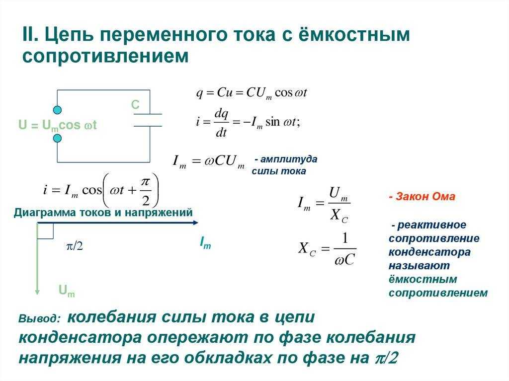 Ёмкостное сопротивление. индуктивное сопротивление