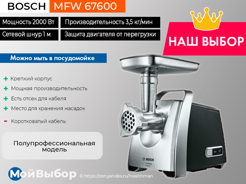 Лучшие мясорубки bosch для дома в 2023 году